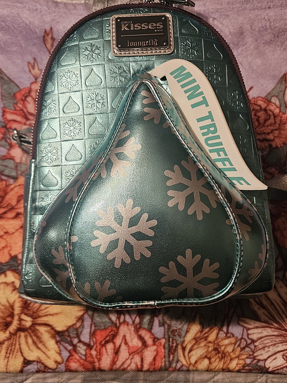 Loungefly Mint Truffle Hershey's Kisses Mini Backpack - Teal Metallic